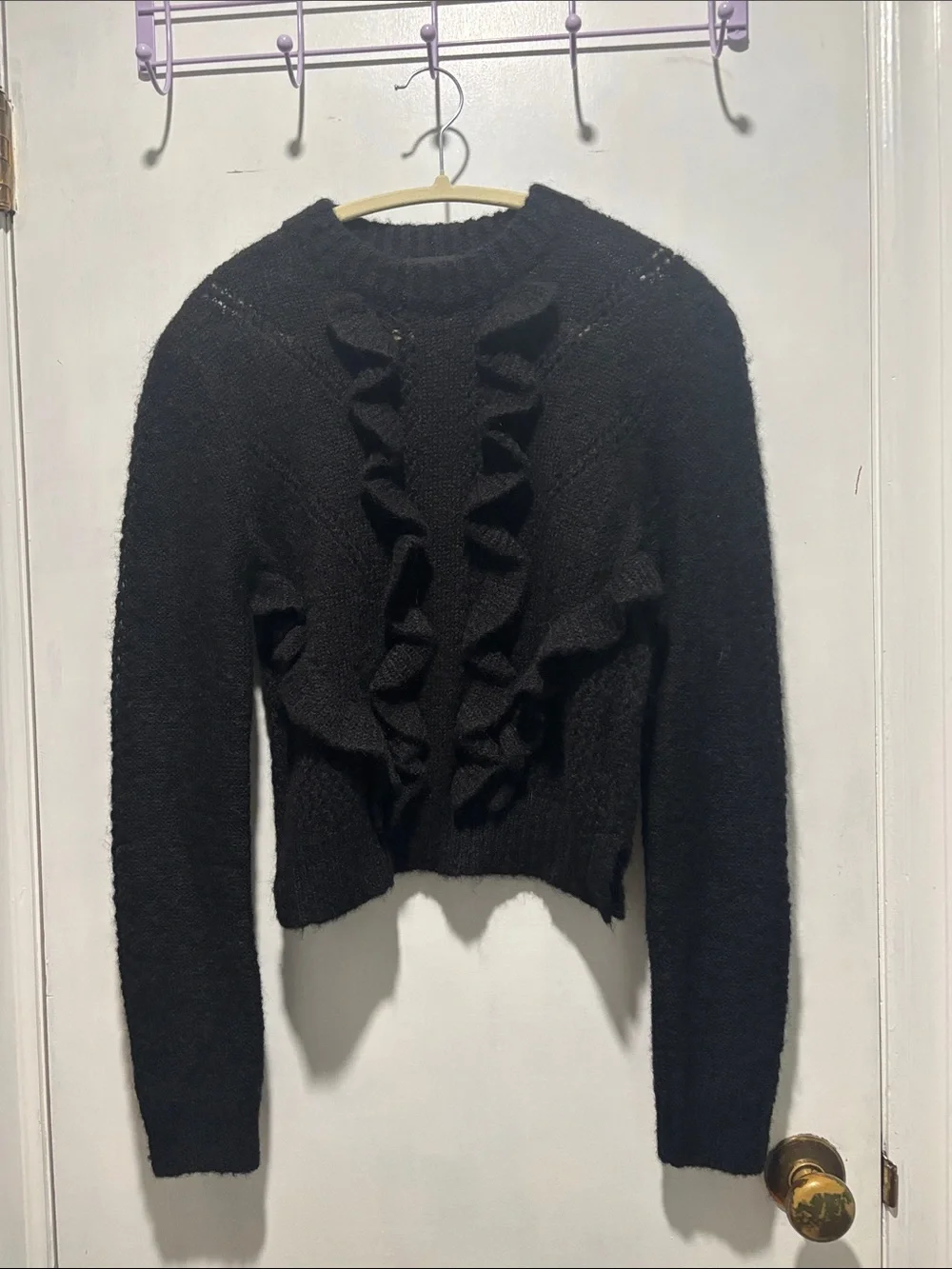SMYTHE ruffle alpaca crewneck sweater